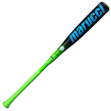 The 2026 Marucci CAT X RCKLESS Hybrid (-10) 2 3/4" USSSA Baseball Bat (MSBCRH10) features a black and neon green design with a textured green handle and large blue Marucci logo, shown on a white background.
