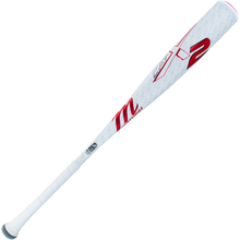The 2025 Marucci CATX2 (-10) USSSA Baseball Bat, a white one-piece alloy bat with red and black accents and 'm' plus '2' near the barrel, is shown against a plain white background.