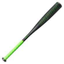 The 2026 Marucci F5 (-12) 2 1/4″ USA Tee Ball Baseball Bat (MTBF55) by Marucci is displayed against a plain white background, featuring a black design with vibrant green text and a green grip, and constructed from one-piece alloy.