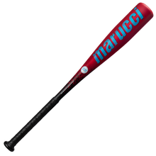 A 2026 Marucci CAT X RCKLESS (-11) 2 5/8" USA Tee Ball Baseball Bat (MTBCR) in red with a black grip and light blue Marucci logo is shown on a plain white background.
