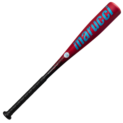 A 2026 Marucci CAT X RCKLESS (-11) 2 5/8" USA Tee Ball Baseball Bat (MTBCR) in red with a black grip and light blue Marucci logo is shown on a plain white background.