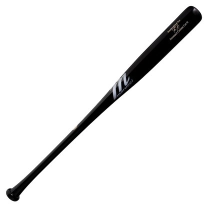 A Marucci FREEMAN5 Freddie Freeman Pro Exclusive Maple Wood Bat (MVE4FREEMAN5) in black with white branding and silver lettering, inspired by the iconic Freddie Freeman bat, is displayed against a plain white background.