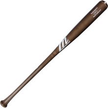 The Marucci POSEY28 Buster Posey Pro Exclusive Maple Wood Bat (MVE4POSEY28-LBR) features a brown, end-loaded design with a silver Marucci logo near the barrel—ideal for power hitters. Displayed on a plain white background.