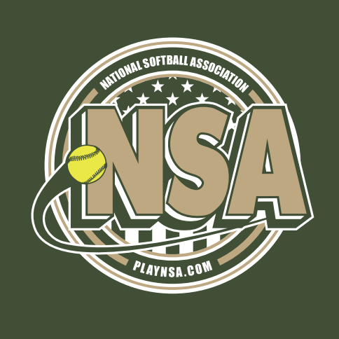 A softball team logo, ideal for displaying on the DSG Apparel National Softball Association NSA CAMO Sublimated Long Sleeve Shirt.