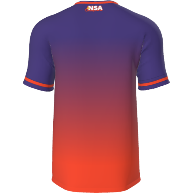 National Softball Association NSA Fade Sublimated Short Sleeve Shirt - Orange/Purple