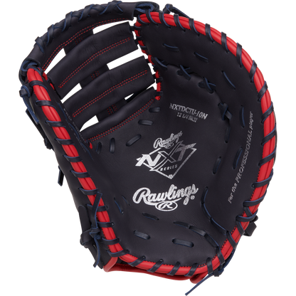 A Rawlings NXT 12.25" Baseball First Base Mitt (NXTDCTU-10N) rests on a white background.