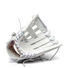 Nokona Halo 12″ Fastpitch Glove WHT-EP1200H in white AmericanKIP leather with iridescent lacing.