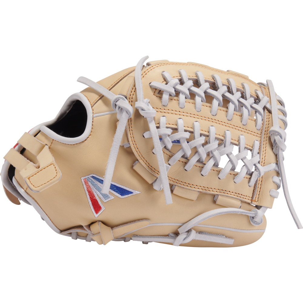 The Easton Professional Collection Color Splash 12" Fastpitch Softball Glove (PCFP120-15C) features premium USA steerhide leather, white laces, and a red, white, and blue logo, displayed against a plain light background.