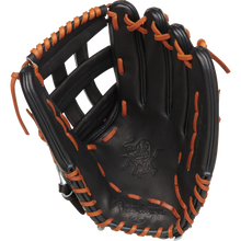 The Rawlings Heart of the Hide 14" Slowpitch Glove (RPRO140SP-6B) is a black and brown baseball glove by Rawlings.