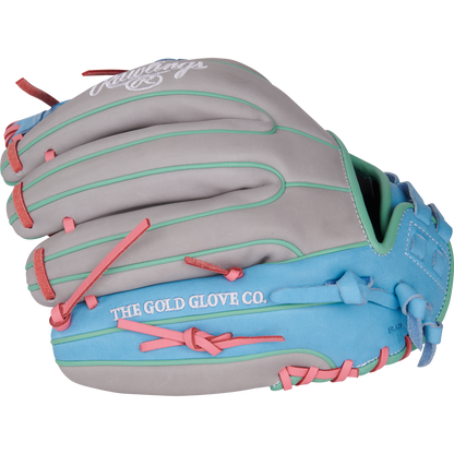 The Rawlings Heart of the Hide 12" Fastpitch Glove (PRO716SB-2GCB) rests on a white background, ideal for fastpitch softball players seeking premium performance.
