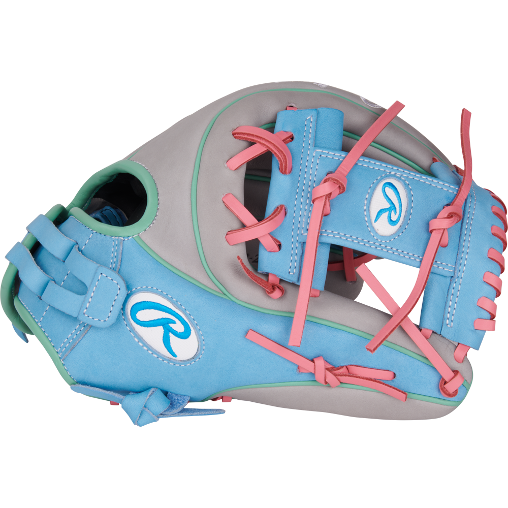 The Rawlings Heart of the Hide 12" Fastpitch Glove: PRO716SB-2GCB offers top performance and style for softball players, featuring pink laces and premium Rawlings quality.
