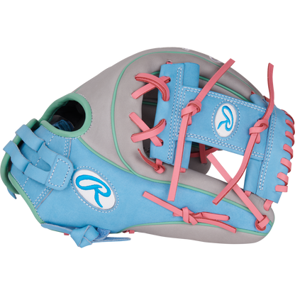 The Rawlings Heart of the Hide 12" Fastpitch Glove: PRO716SB-2GCB offers top performance and style for softball players, featuring pink laces and premium Rawlings quality.