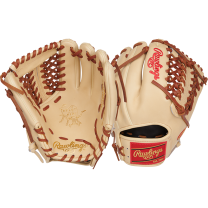 A close-up of the Rawlings Heart of the Hide 11.75" Baseball Glove (PROR205-4CTG), a premium glove from Rawlings popular with infielders.