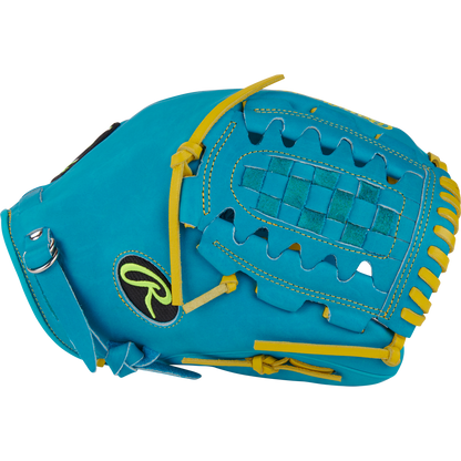 The Rawlings Heart of the Hide 12" Color Sync Baseball Glove (PROR206CFB-11TE) combines standout blue and yellow style with pro performance on the field.