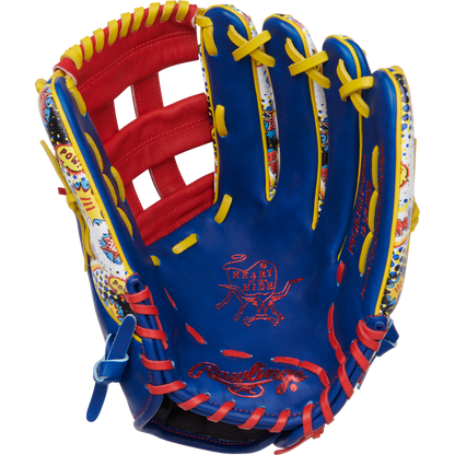 Show off your style with the Rawlings Heart of the Hide 12.75" Color Sync Baseball Glove (PROR3039-6RSS), featuring a bold and eye-catching design perfect for outfielders.