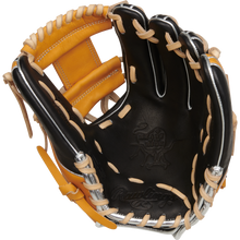 The Rawlings Heart of the Hide 11.5" Baseball Glove (RPROR314-2BTC) features a black and yellow design, offering premium quality and top performance.