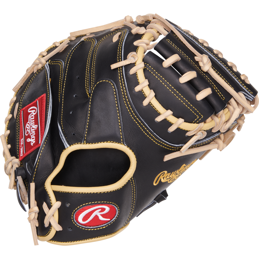 The Rawlings Heart of the Hide 34" Adley Rutschman Catcher's Mitt (PRORAR35) showcases a bold red logo.