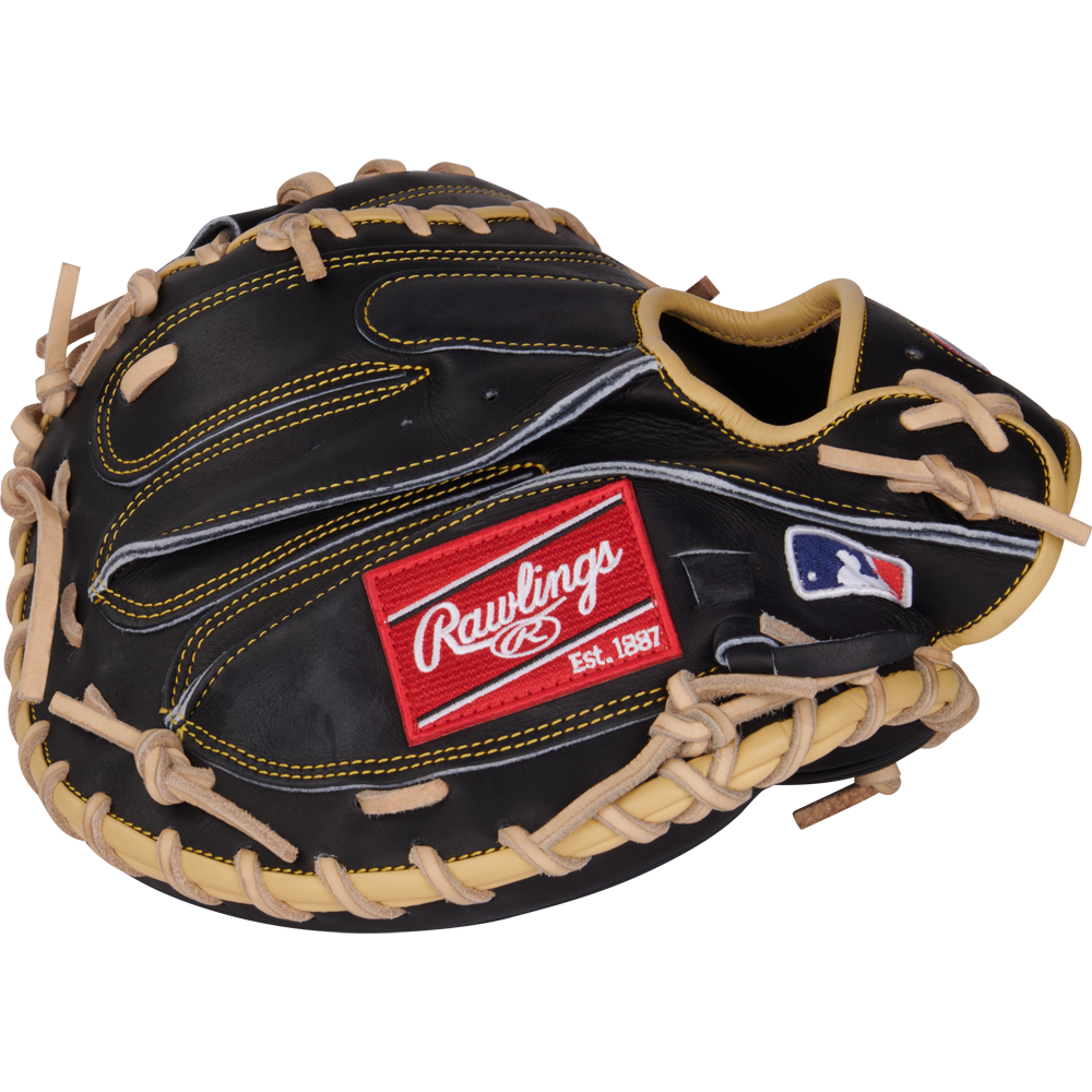 The Rawlings Heart of the Hide 34" PRORAR35 catcher's mitt is inspired by Adley Rutschman and features the classic Rawlings logo.