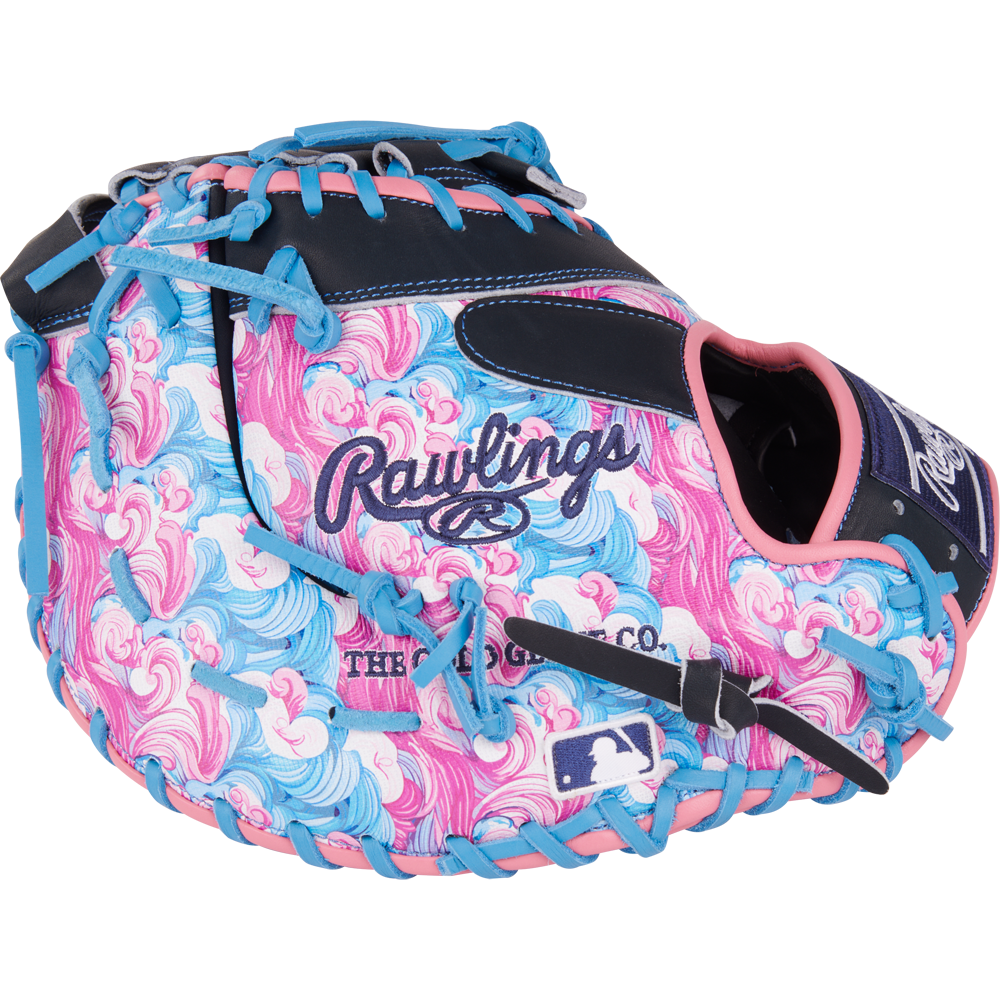 The Rawlings Heart of the Hide 13" Color Sync First Base Mitt (PRORDCT-10NSS) offers a unique pattern, combining style and top-tier performance—ideal for serious baseball players.