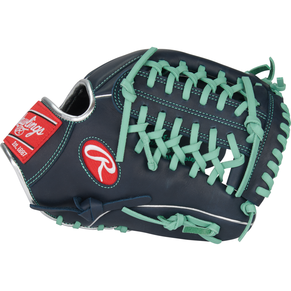 The Rawlings R9 11.75" Baseball Glove (R9205-4N) features a red Rawlings logo.
