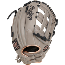 The Rawlings R9 12" ContoUR Fastpitch Glove (R9SB120U-6GB) is a tan youth softball glove with black laces and stitching, webbed pocket, and the Rawlings logo on the back—designed for ultimate comfort with superior ContoUR Fit.