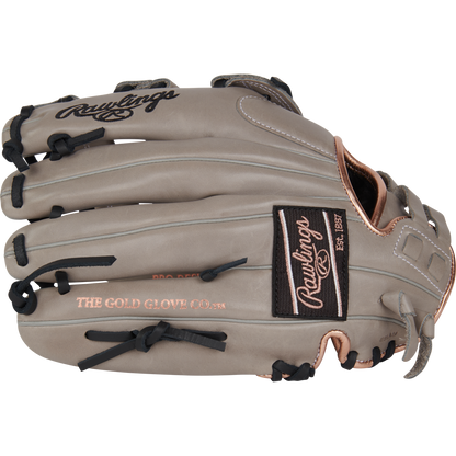 The Rawlings R9 12" ContoUR Fastpitch Glove (R9SB120U-6GB) sits on a white background, showcasing the comfortable ContoUR Fit design.