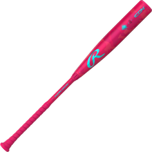 The 2025 Rawlings Icon Electric Unicorn (-3) BBCOR Baseball Bat (RBB5IPK3) features a bright pink design with blue accents, a large R logo, wrapped grip, and the word ICON near the barrel.