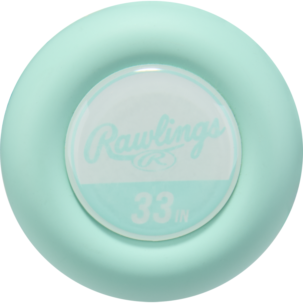 A close-up of the 2026 Rawlings Icon (-3) BBCOR Baseball Bat: RBB6I3 (DEMO), showcasing its sleek circular design and carbon composite construction from Rawlings.