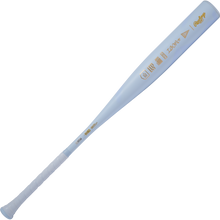 The 2026 Rawlings Icon The Chosen One (-3) BBCOR Baseball Bat (RBB6IONE3) features a light blue finish with gold branding, wrapped grip handle, and tapered barrel, displayed against a plain white background.