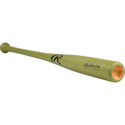 A Rawlings Big Stick Elite -3 Wood Composite Baseball Bat (RBSC243) with a green maple bamboo barrel, black R logo, and "Rawlings Big Stick Elite Wood Composite" text, displayed on a white background.
