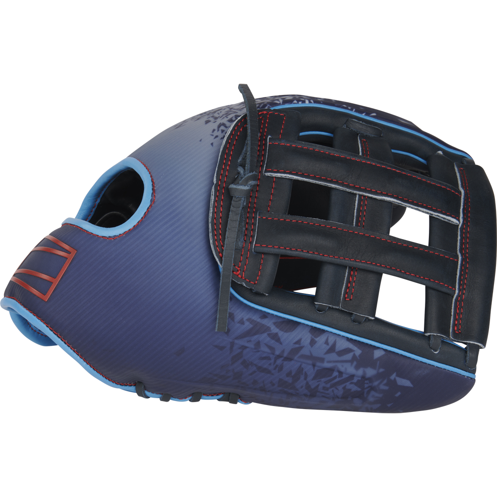 The Rawlings REV1X 12.75" Baseball Glove (RREV3039-6N) is a blue and black glove from Rawlings.