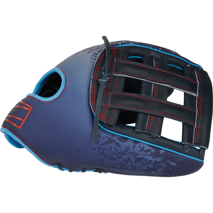 The Rawlings REV1X 12.75" Baseball Glove (RREV3039-6N) is a blue and black glove from Rawlings.