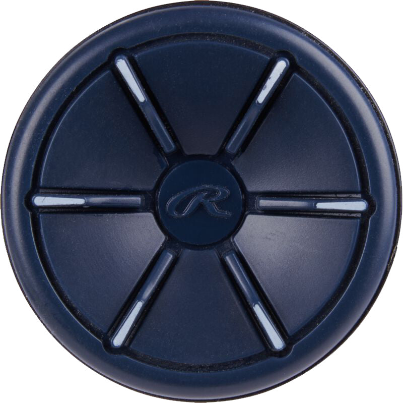 A close-up of a blue circle, inspired by the bold design featured on the 2025 Rawlings Mantra (-10) Fastpitch Softball Bat: RFP4M10 (DEMO) by Rawlings.