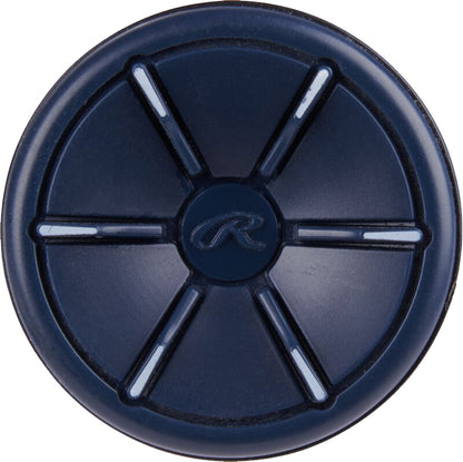 A close-up of a blue circle, inspired by the bold design featured on the 2025 Rawlings Mantra (-10) Fastpitch Softball Bat: RFP4M10 (DEMO) by Rawlings.