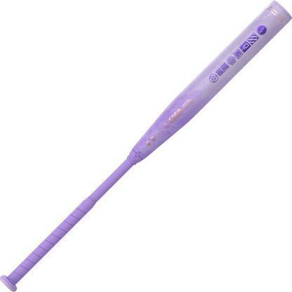 The 2027 Rawlings Halo (-11) Fastpitch Softball Bat (RFP7HALO11), in light purple, features a two-piece gapped wall barrel, wrapped handle, and printed logos and text, displayed on a plain white background.
