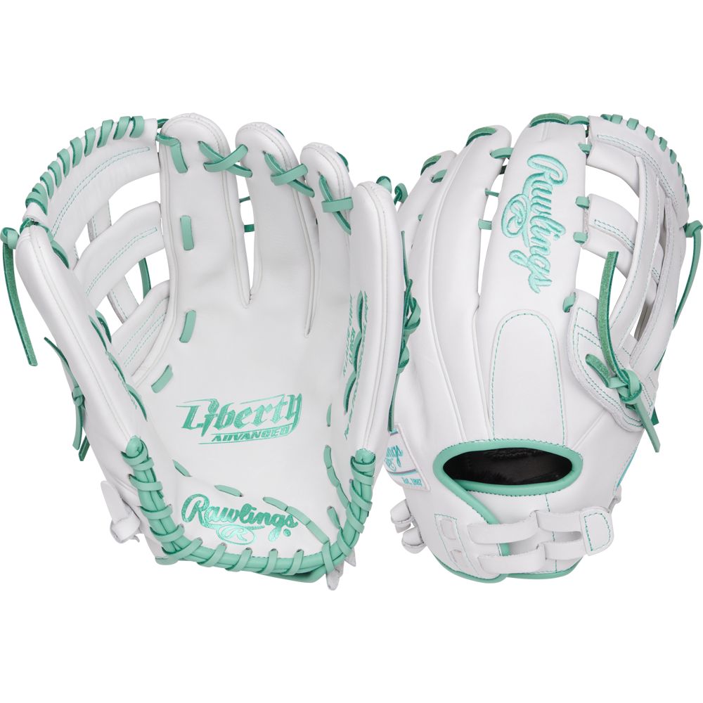 A close-up of the Rawlings Liberty Advanced 13" Fastpitch Glove (RLA130-6WM) by Rawlings.