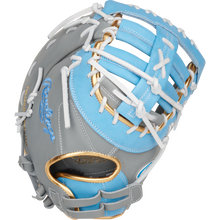 A close-up of the Rawlings Liberty Advanced Color Sync 13" Fastpitch First Base Mitt (RLADCTSBGCB), designed for top performance at first base.