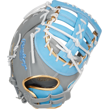 A close-up of the Rawlings Liberty Advanced Color Sync 13" Fastpitch First Base Mitt (RLADCTSBGCB), designed for top performance at first base.