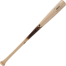 The Rawlings Pro Preferred Youth Maple Wood Baseball Bat (RPPMMM13Y) features a light maple finish, slightly tapered barrel, flared handle, dark logo, and MM13 pattern text on the barrel near the knob.