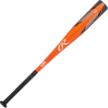 The 2024 Rawlings Threat (-12) USA Baseball Bat (RUS4T12) features an orange and black design with a black grip, silver accents, and a white Rawlings "R" logo. Its composite barrel is USA Baseball certified.
