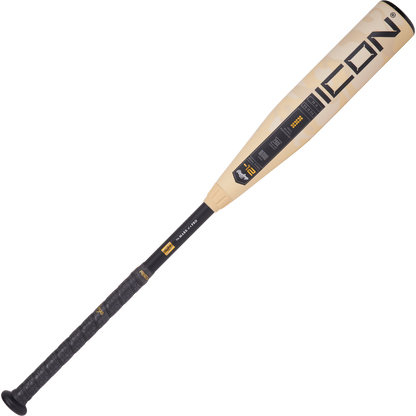 The 2025 Rawlings ICON (-12) 2 5/8" USA Baseball Bat (RUS5I12) offers young players excellent balance and performance with its black handle design.