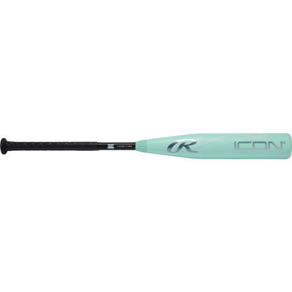 The 2026 Rawlings ICON (-10) 2 5/8" USA Baseball Bat (RUS6I10), a mint green carbon composite bat with black grip and RAWLINGS logo on the barrel, is shown on a white background.