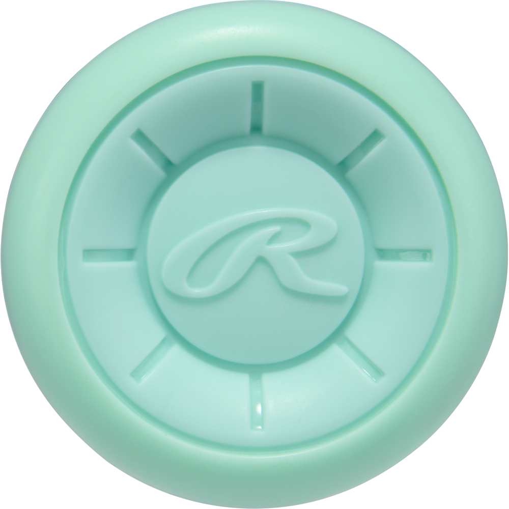 A close-up of the Rawlings logo on the 2026 Rawlings Icon (-10) 2 3/4" USSSA Baseball Bat: RUT6I10 showcases its advanced carbon composite construction.