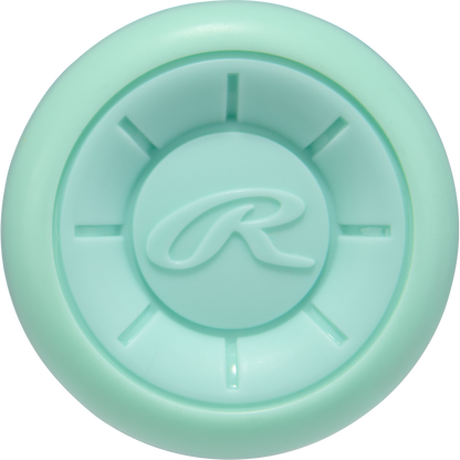 A close-up of the Rawlings logo on the 2026 Rawlings Icon (-10) 2 3/4" USSSA Baseball Bat: RUT6I10 showcases its advanced carbon composite construction.