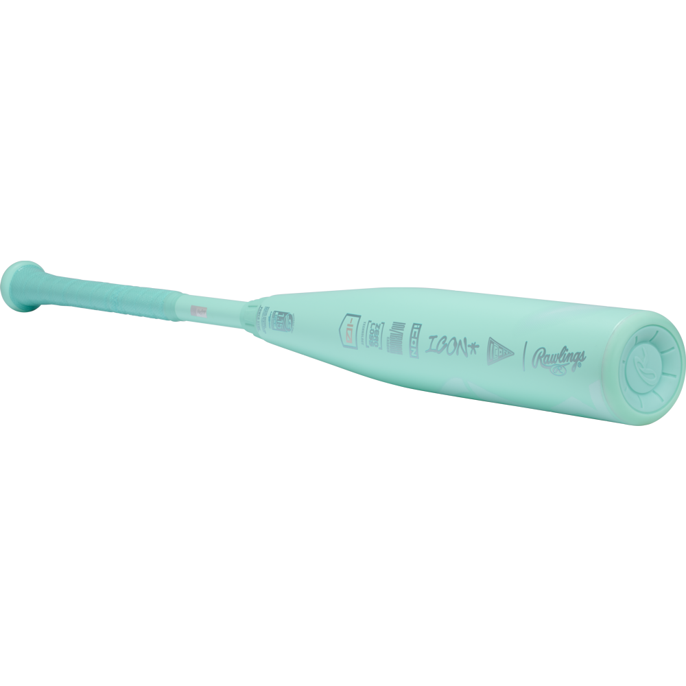 The 2026 Rawlings Icon (-10) USSSA Baseball Bat: RUT6I10, a blue carbon composite bat, is ideal for players aiming for top performance on the field.