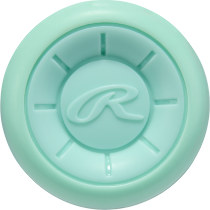 A close-up of the Rawlings Icon (-5) 2 3/4" USSSA Baseball Bat (RUT6I5) logo highlights the premium design of this carbon composite bat by Rawlings.