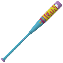 The 2026 Rawlings Icon Fest (-10) USSSA Baseball Bat (RUT6IFL10) features a colorful design with a blue handle, purple knob, yellow barrel, red "GOOD" lettering, cartoon graphics, and advanced In/Tense Carbon Composite technology.