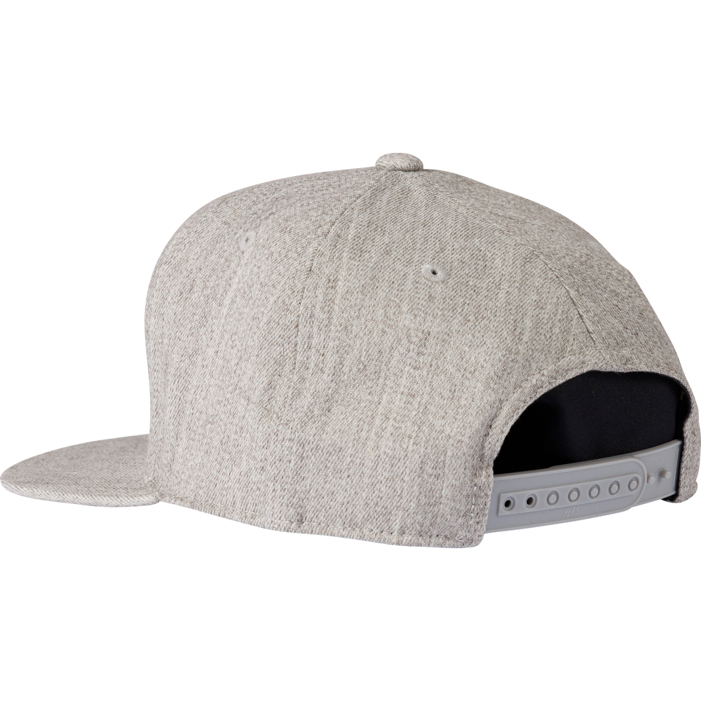 The Rawlings Vintage Flat Bill Snapback Hat (RVBH-HTGY) features a grey design with a black strap, combining classic style and timeless appeal from the trusted Rawlings brand.