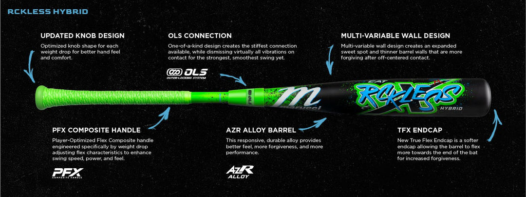 2026 Marucci CAT X RCKLESS Hybrid (-8) 2 3/4" USSSA Baseball Bat: MSBCRH8