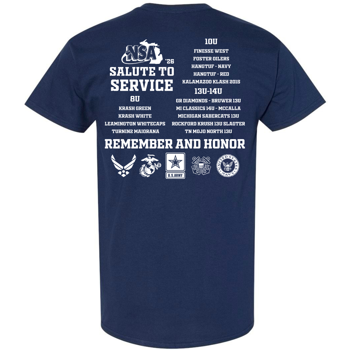 2026 NSA Salute to Service Fastpitch Tournament Shirt